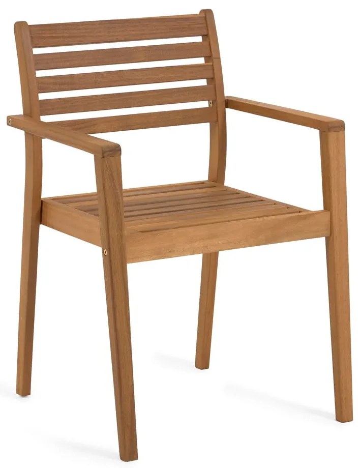 Drevená záhradná stolička v prírodnej farbe Hanzel – Kave Home