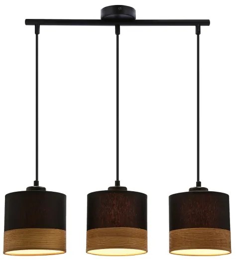 Luster na lanku PORTO 3xE27/60W/230V čierna/hnedá