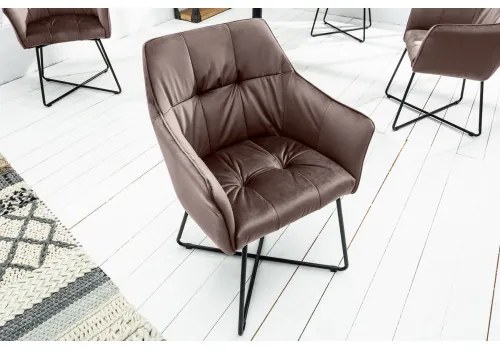 Stolička 42473 Loft Zamat Hnedá  - Komfort-nábytok