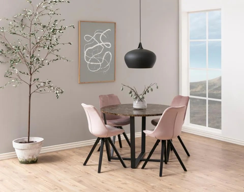 Jedálenský stôl Amble hnedý mramor