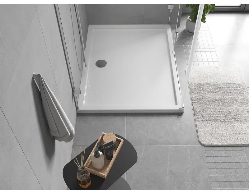 Mexen, Mexen Flow obdĺžniková sprchová vanička slim 75 x 90 cm, biely lesk - 46R107590