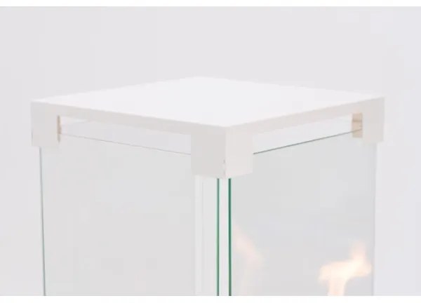 Planika Faro GAS - Vonkajší plynový krb 142x36 cm 8kW biela + ochranný kryt