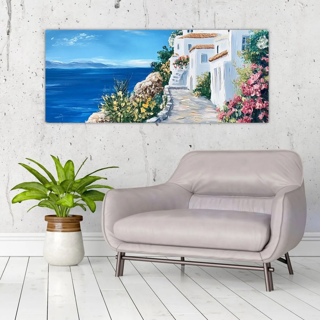 Obraz - Ulička pri mori (120x50 cm)