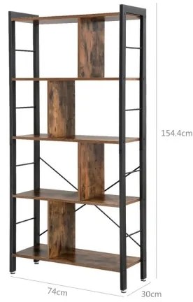 Knižnica NAVARO hnedá/čierna