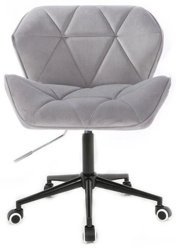 LuxuryForm DESIGN Stolička MILANO VELUR na čiernej podstave s kolieskami - svetlosivá