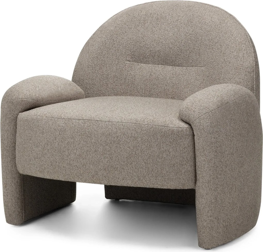 Dizajnové kreslo Sheli bouclé béžovošedé