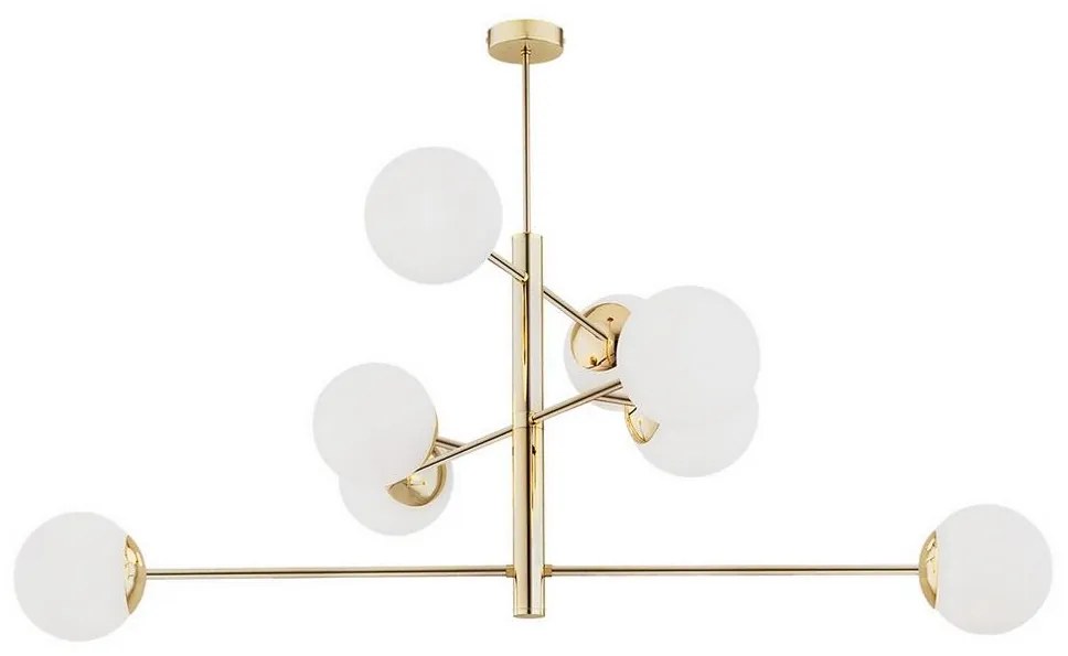 Argon 5043 - Luster na tyči CAMERON 8xE27/15W/230V mosadz