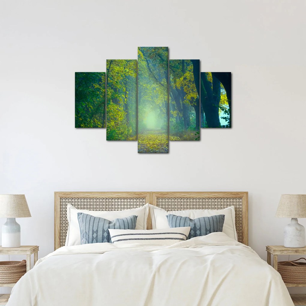 Obraz cesty lemovanej stromami (150x105 cm)