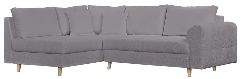 Tmavosivá rohová pohovka z textílie buklé (ľavý roh) Ariella – Ropez