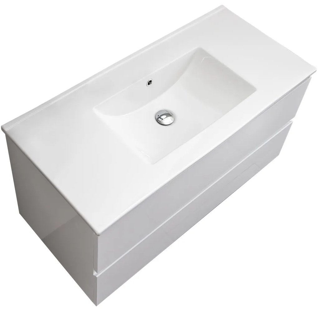 CERANO - Kúpeľňová skrinka pod umývadlo Carole - biela matná - 100x49, 8x46 cm