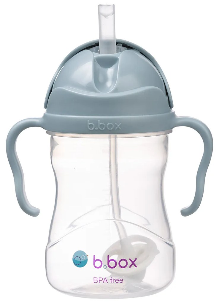 Hrnček so slamkou - modrý 240 ml