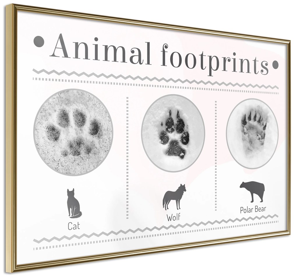 Artgeist Plagát - Footprints [Poster] Veľkosť: 30x20, Verzia: Zlatý rám s passe-partout