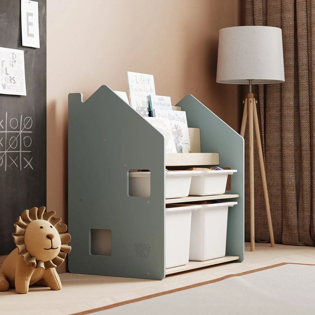 Univerzálna montessori polica 2v1 – svetlomodrá