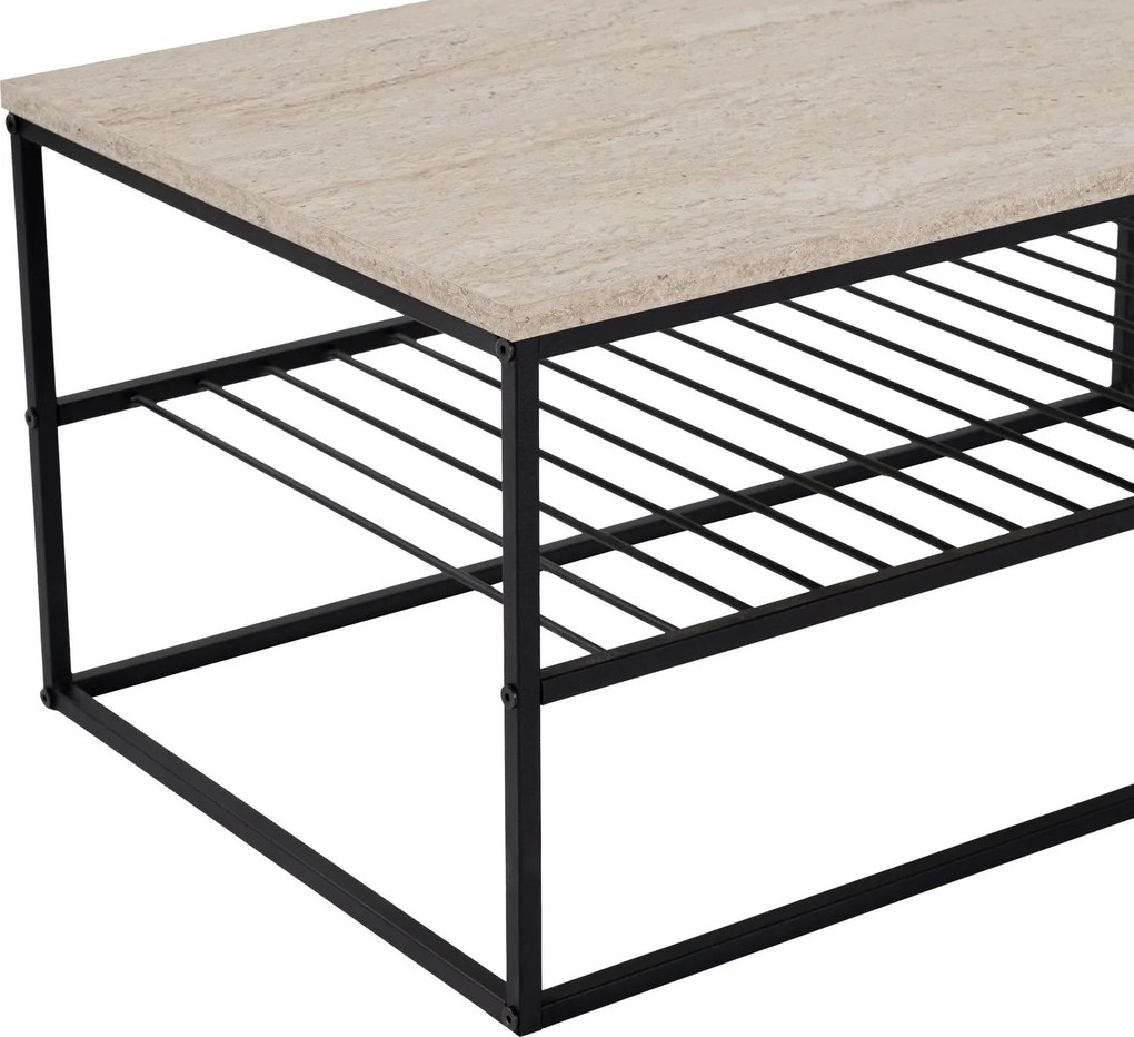 Konferenčný stôl Asude - Black, Travertine