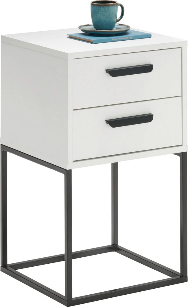XXXLutz NOČNÝ STOLÍK, biela, čierna, 40/65/38,5 cm Carryhome - Spálňové sety - 002647008801