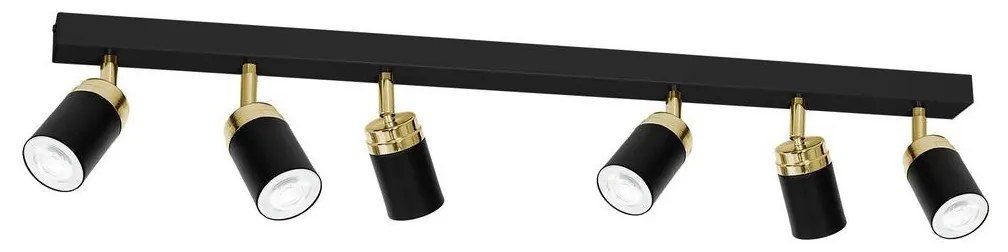 Bodové svietidlo RENO 6xGU10/8W/230V čierna/zlatá