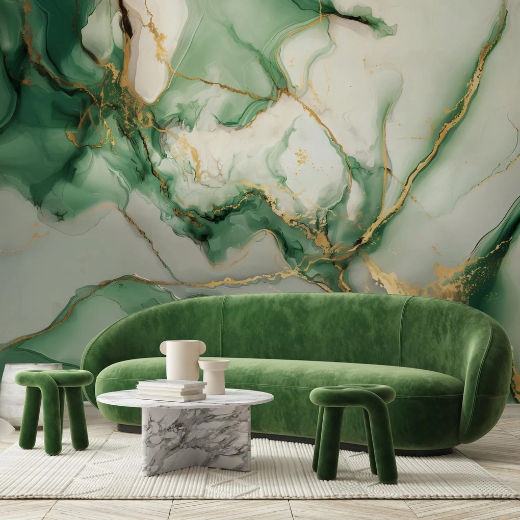 Fototapeta - Zelený mramor (147x102 cm)