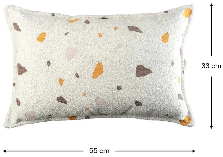 Krémová detský pohovkový vankúš buklé/ženilka Terrazzo Bolster – Wigiwama