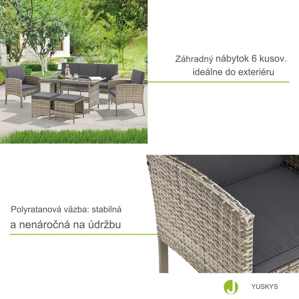InternetovaZahrada Ratanová zostava Turin - šedá
