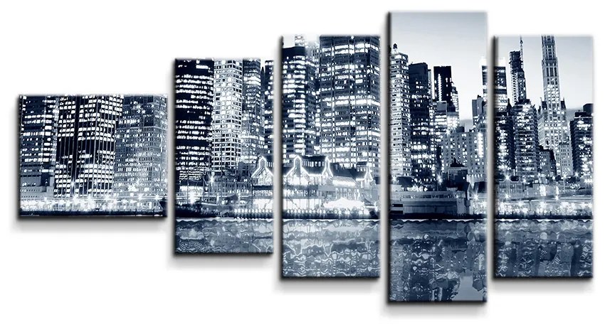 Sablio Obraz - 5-dílný Nočný New York - 100x60 cm