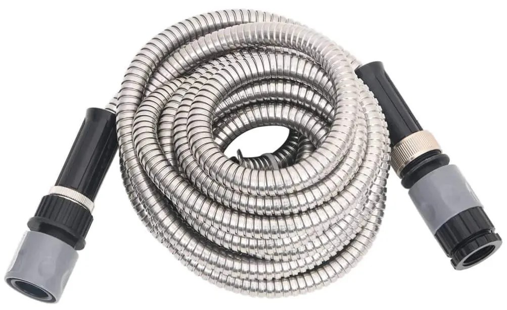 Záhradná hadica s tryskou, strieborná 0,6" 30 m, oceľ