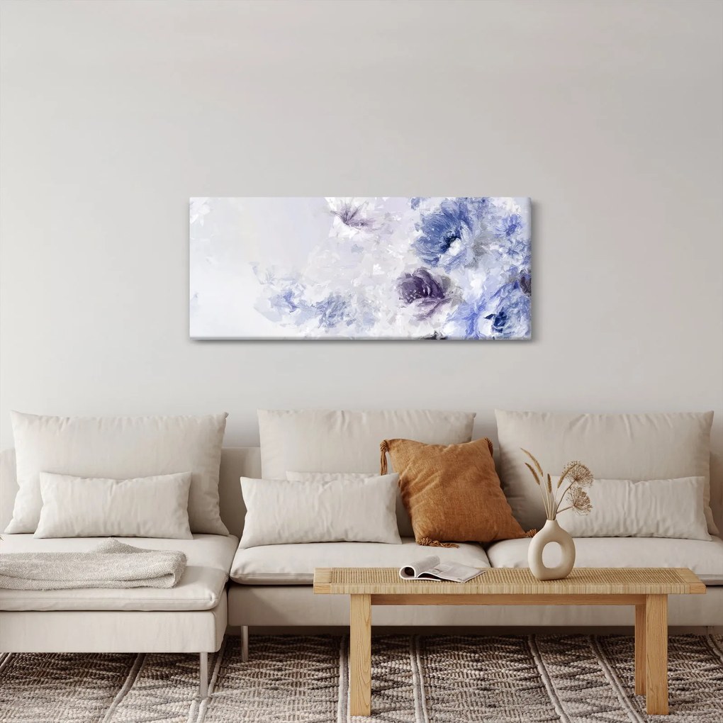 Obraz - Kvety, textúrovaná maľba (120x50 cm)