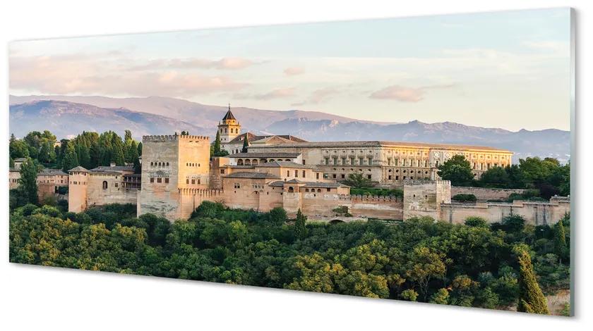 Obraz na akrylátovom skle Španielsko castle horský les 120x60 cm