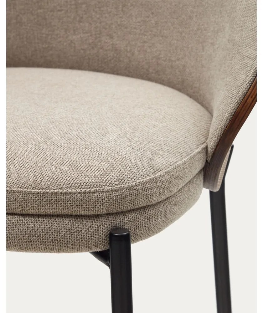 Hnedá/béžová barová stolička (výška sedadla 77 cm) Eamy – Kave Home