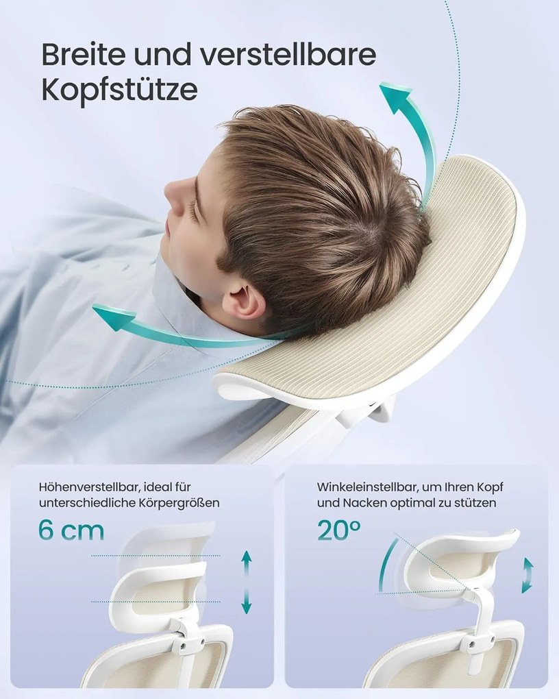 Kancelárske kreslo, ergonomická otočná stolička, priedušná, pieskovo béžová