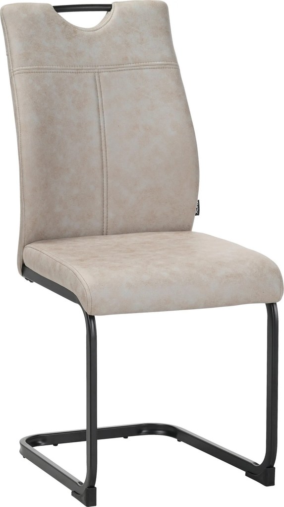 XXXLutz STOLIČKA S PRUŽNÝM PODNOŽÍM, mikrovlákno, čierna, taupe Xora - Stoličky - 000055013003