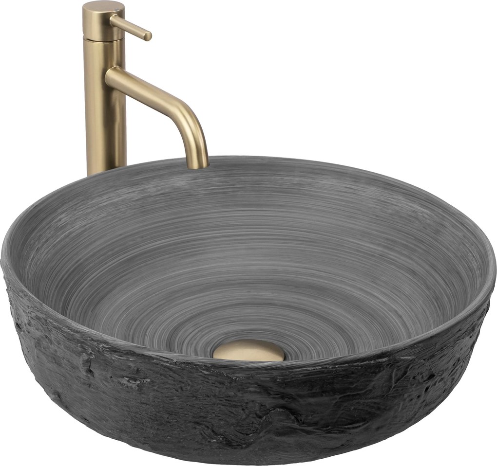 Rea Babilon Silver, umývadlo na dosku 420x420x130 mm, šedá, REA-U5417