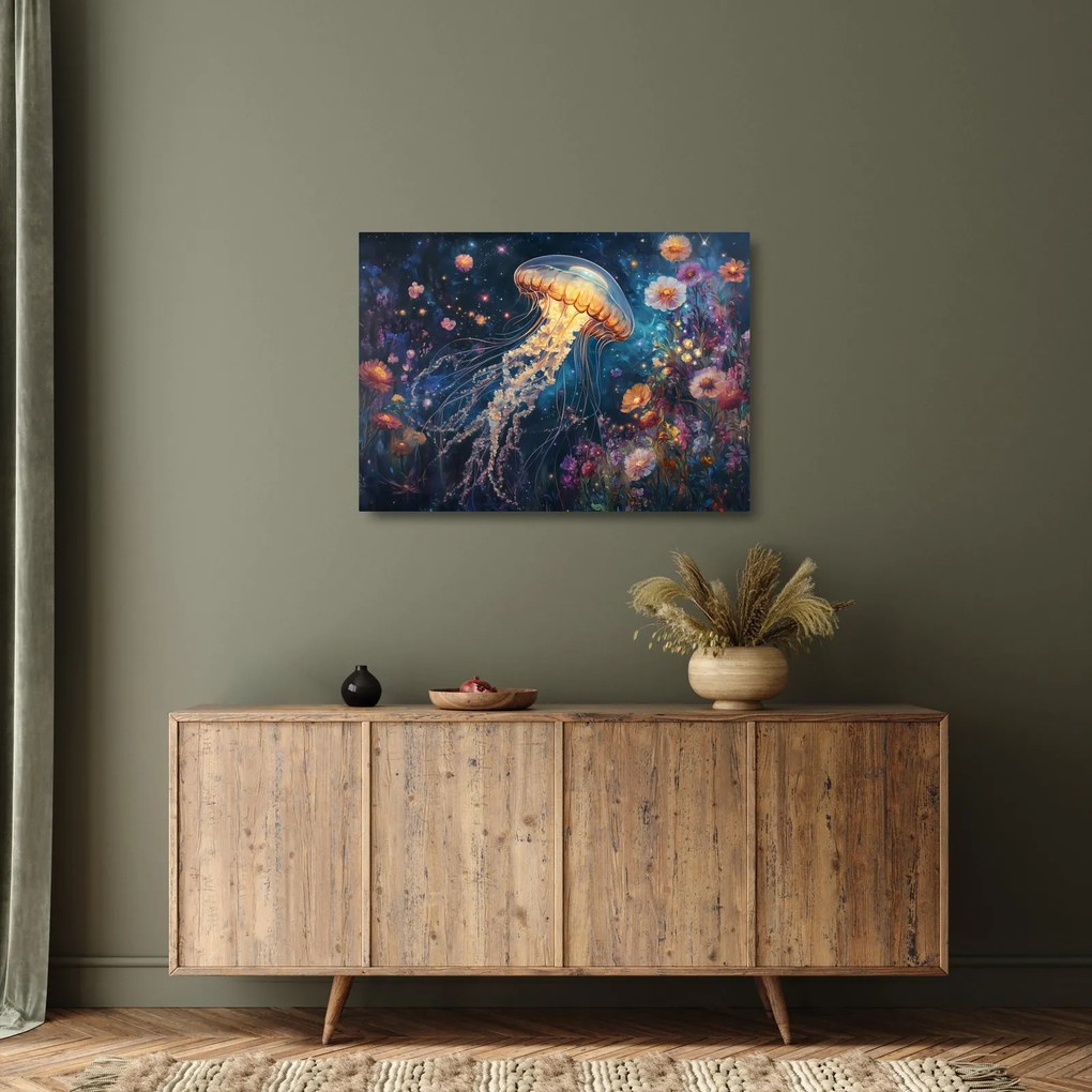 Sklenený obraz - Magická medúza (70x50 cm)
