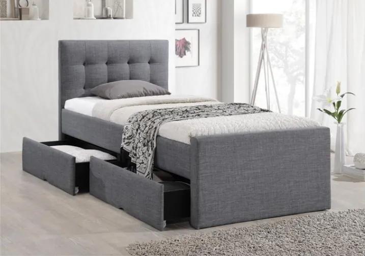 Moderní postel, šedá, 90x200, VISKA 0000209533 Tempo Kondela