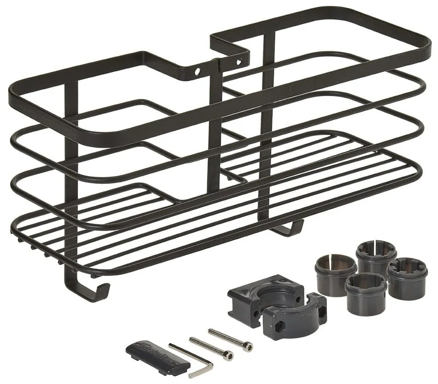 Čierna kúpeľňová polica Metaltex Origin
