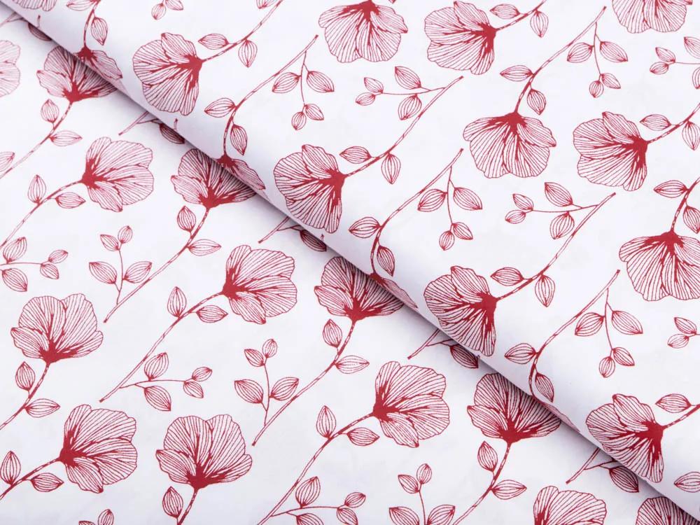 Biante Detské bavlnené posteľné obliečky do postieľky Sandra SA-253 Červené poľné kvety Do postieľky 100x135 a 40x60 cm