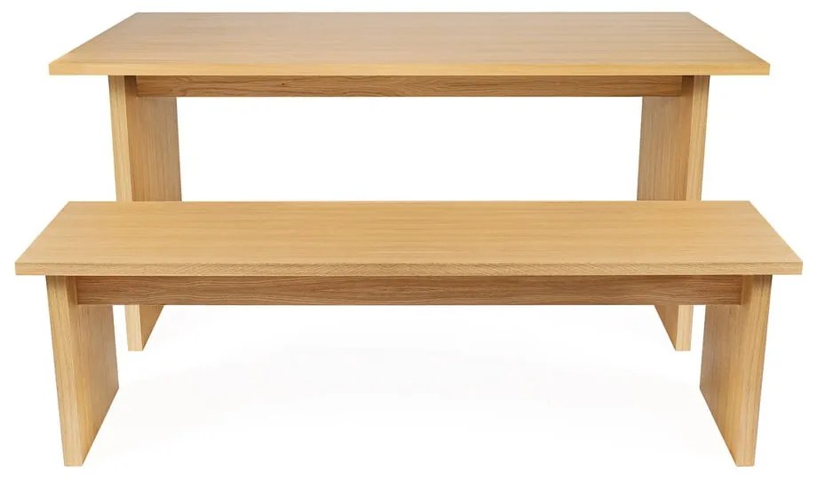 Jedálenský stôl s doskou v dubovom dekore 90x160 cm Stripe - Woodman