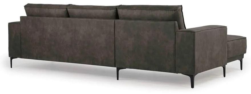 Antracitová rohová pohovka z imitácie kože (ľavý roh) Copenhagen – Scandic