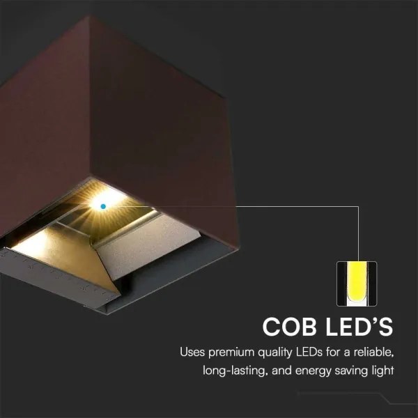 LED solárne nástenné svietidlo senzor LED/9W/3,7V 3000-5000K IP65 hnedá