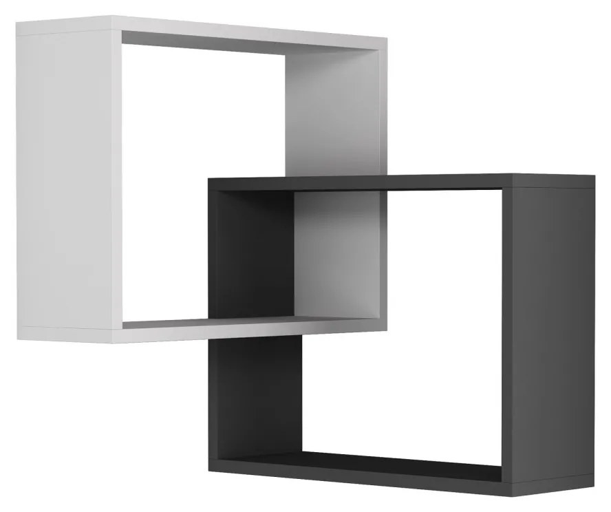 Nástenná rohová polička Kalune biela a sivá