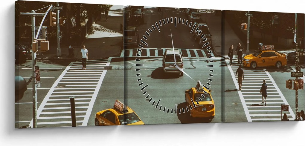 Obraz - New York (s hodinami) (90x30 cm)