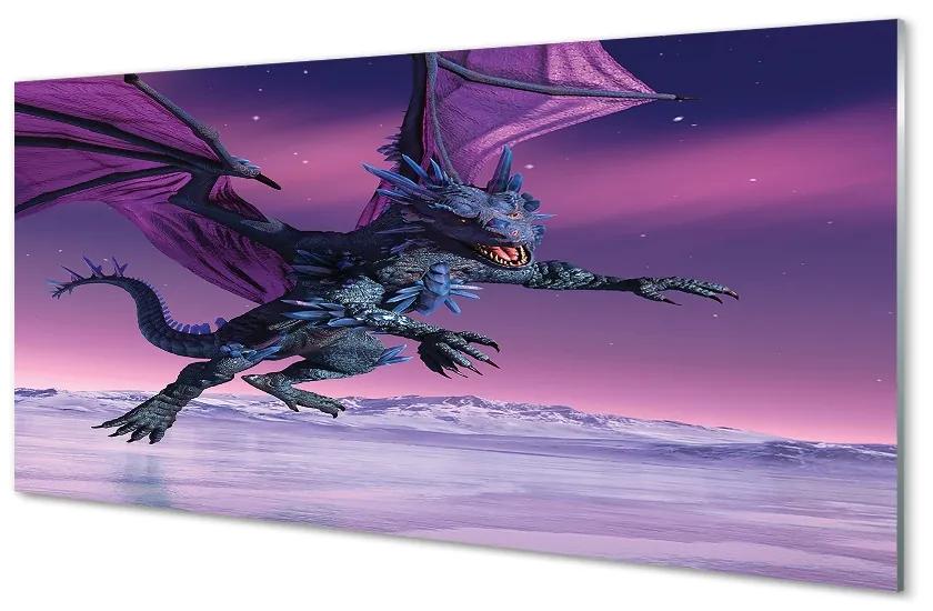 Sklenený obraz Dragon pestré oblohy 140x70 cm