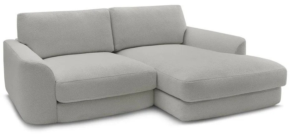 Svetlosivá rohová pohovka z textílie buklé (pravý roh/s leňoškou) Leonore – Bobochic Paris