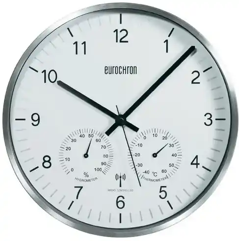 Nástenné DCF hodiny Eurochron s teplomerom a vlhkomerom, wu64 30cm | BIANO