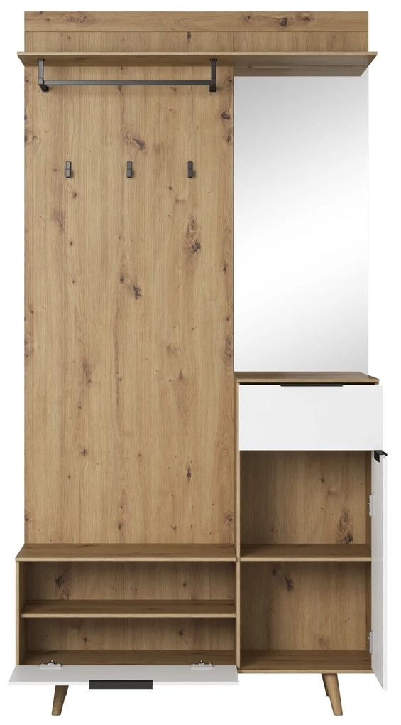 Predsieňová stena Nordic A 100 cm dub Artisan/biela