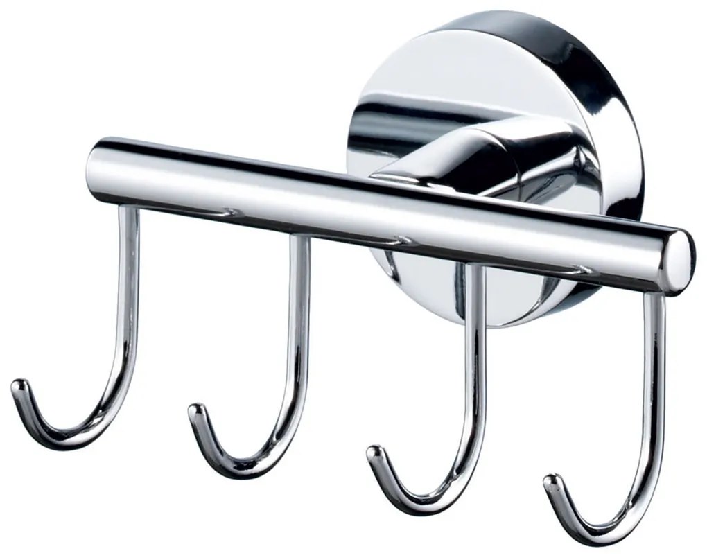 BISK Erga FOR YOU, 4-háčik držiak na uteráky, chrómová, ERG-02943