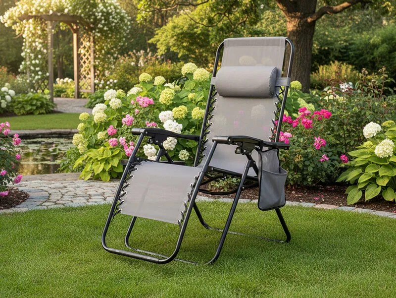 CH Záhradné skladacie relaxačné kreslo Zero II - sivá