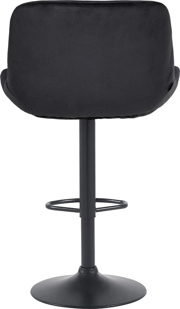 Barová stolička Solon - zamat, čierny rám - čierna
