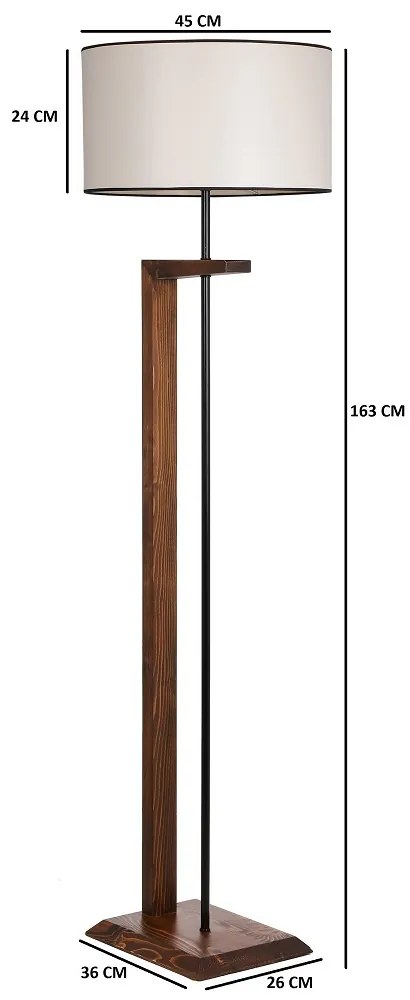 Dizajnová stojanová lampa Jadey 163 cm krémová
