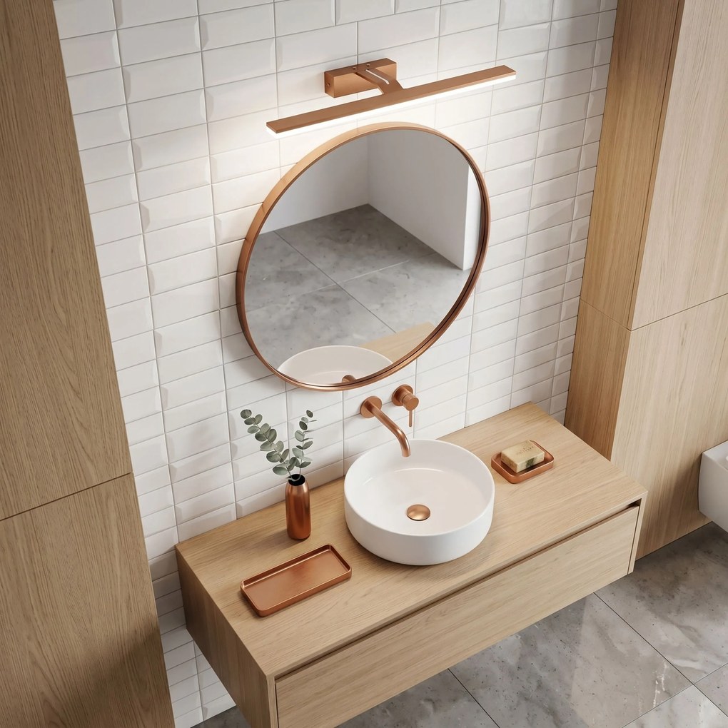 Toolight Toolight, LED nástenné svietidlo, 43cm, 8W, 4000K, 1000lm, SWE013-1W, medená matná, OSW-20112
