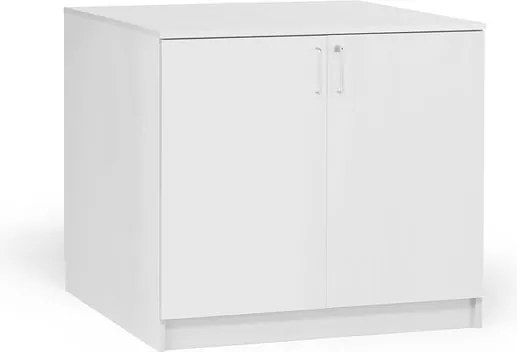 Drevená úložná skriňa THEO, 900x1000x600 mm, uzamykateľná, biela